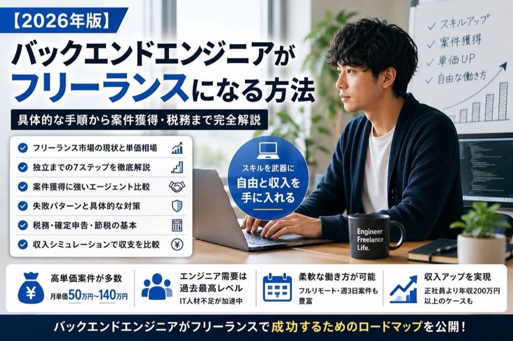 【2026年版】バックエンドエンジニアがフリーランスになる方法