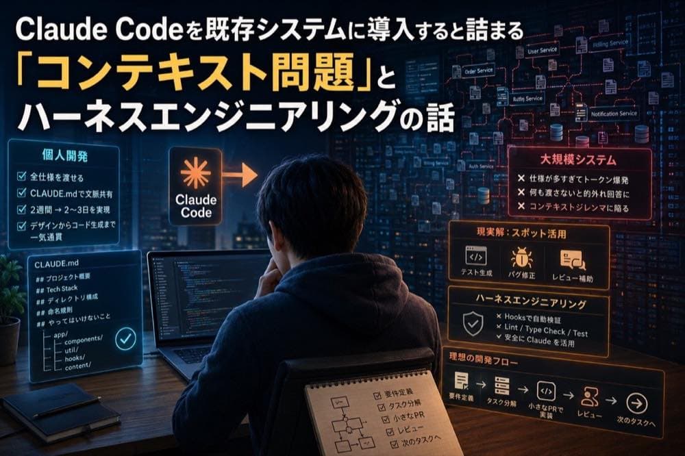 Claude Codeを既存システムに導入すると詰まる「コンテキスト問題」とハーネスエンジニアリングの話