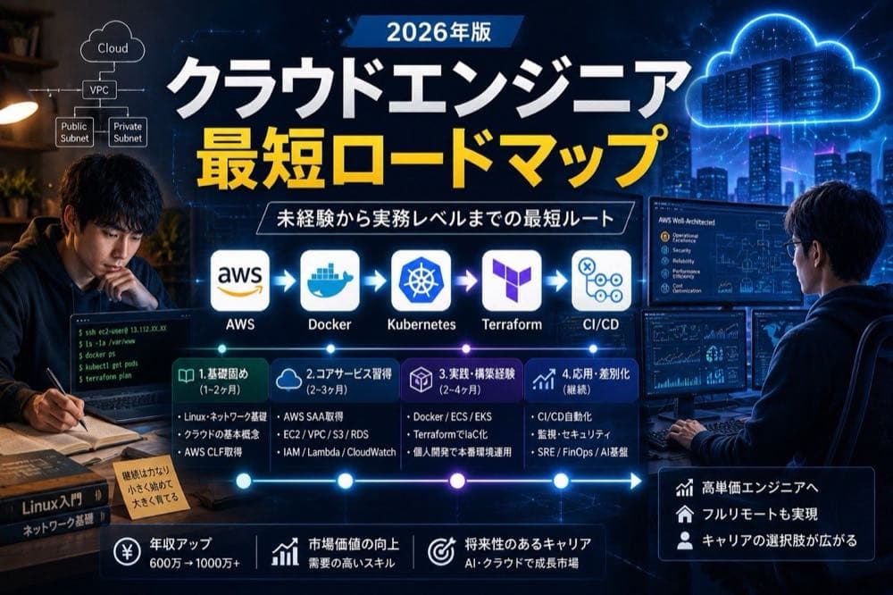 【2026年版】クラウドエンジニアへの最短学習ロードマップ
