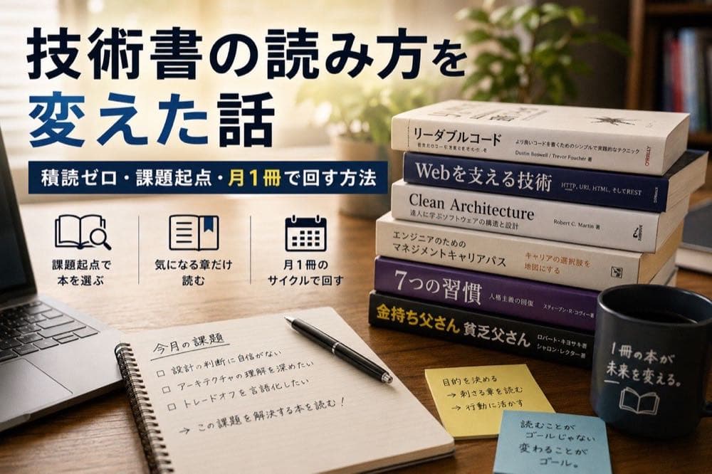 技術書の読み方を変えた話｜積読ゼロ・課題起点・月1冊で回す方法