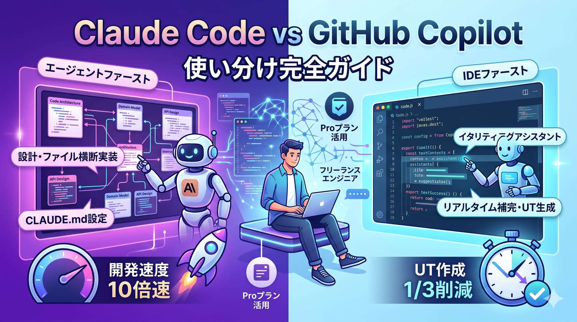 Claude Code vs GitHub Copilot|使い分け完全ガイド